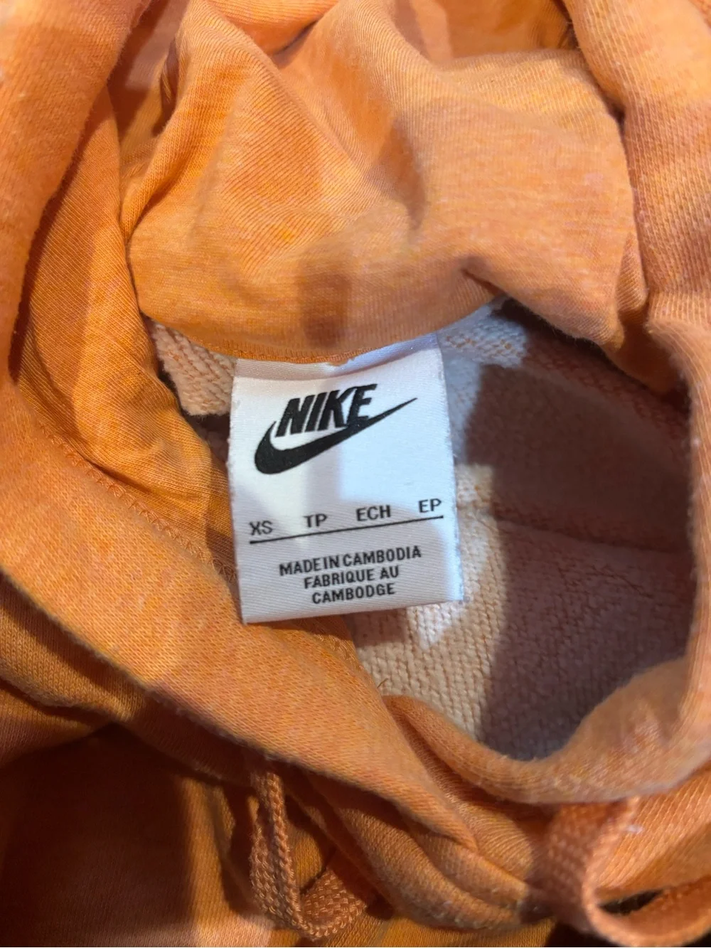 Nike Women's Orange Cropped Pullover Hoodie